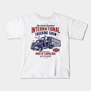 18 Wheeler Big Trucks Eighteen Wheeler Truck Show North Carolina Kids T-Shirt